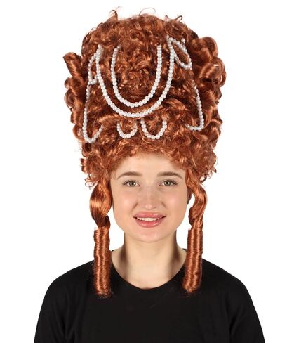 HPO Adult Women's Baroque French Revolution Queen Marry Wig Collection, Fuchsia Color, Premium Breathable Capless Cap (Fuchsia) in Kuwait