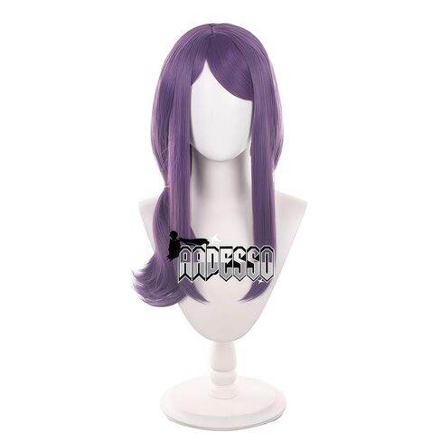 Rize Kamishiro wig side parting Purple hair Heat resistant Straight Synthetic Hair with Wig cap in Saudi Arabia