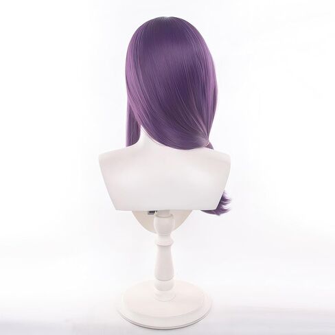 Rize Kamishiro wig side parting Purple hair Heat resistant Straight Synthetic Hair with Wig cap in Saudi Arabia