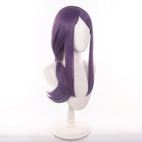 Rize Kamishiro wig side parting Purple hair Heat resistant Straight Synthetic Hair with Wig cap in Saudi Arabia