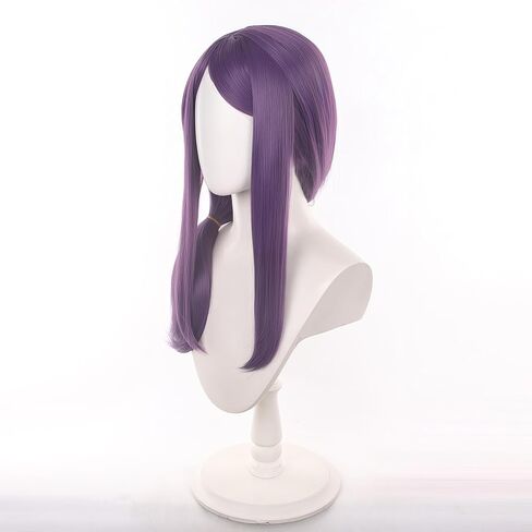 Rize Kamishiro wig side parting Purple hair Heat resistant Straight Synthetic Hair with Wig cap in Saudi Arabia