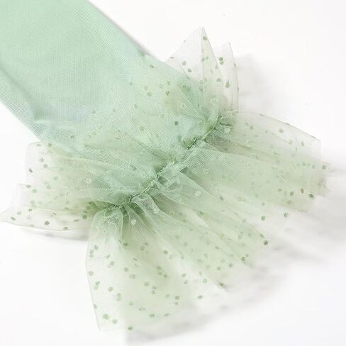 Women's Long Lace Opera Party Sheer Gloves Elbow Length Mesh Tulle Gloves for Wedding Bridal Prom Costume in Saudi Arabia