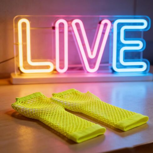 3Pairs 80s Fishnet Gloves Fingerless Neon Gloves for Women Fishnet Arm Sleeves for Cosplay Halloween Accessories in Kuwait
