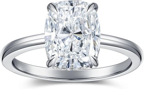 4CT Elongated Cushion Cut Moissanite Engagement Ring for Women, D Color VVS1 Solitaire 14K Gold Plated Wedding Promise Anniversary Ring in Saudi Arabia