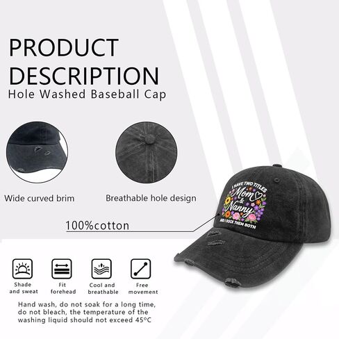 I Have Two Titles Mom and Nanny Hats Camping Cap for Men in Kuwait