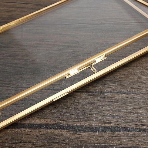 JUXYES Hanging Business License Frame Brass License Certificate Display Frame, Double Glass Floating Diploma Frames, Wall Mount Gold Display Frames for 4x9 and 3.5x8.5 Certificate Business Licenses in Kuwait