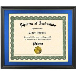 LTYHHK 13x17 Diploma Frame Solid Wood Black, Displays 13x17 Diplomas with Blue Over Gold Mat or 16x20 Inch Without Mat, 13x17 Diploma Frame 13x17 inch Certificate Frames (L23B1620LG1317) in Saudi Arabia