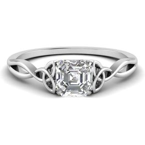 Fascinating Diamonds GIA Certified 1/2 Ctw Natural Diamond Irish Split Celtic Knot Solitaire Engagement Ring For Women 14K Solid Gold SI1-SI2 Clarity And F-H Color (Premium Collection) in Saudi Arabia