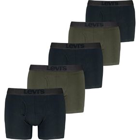Levi's Men's 5-pack Boxer Brief With Melange Waistband, Soft Cotton, Tag-free, Breathable Comfort in Kuwait