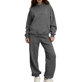 Women's 2-Piece Tracksuit Set, Lounge Hoodie & Pants Outfit, Plus Size Sweatsuit for Fall Fashion & Airport Travel in Saudi Arabia