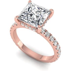 Shanti Jewel IGI Certified 3.75 Carat Princess and Round Lab Grown Diamond (3 Ct, F, VVS2) Hidden Halo 14K Gold Wedding Engagement Ring For Womens in Saudi Arabia