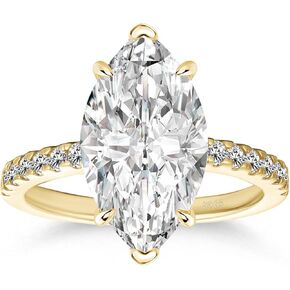 RODIFFY 2CT/4CT Marquise Cut Moissanite Engagement Ring for Women, Lab Created D Color VVS1 Clarity, S925 Silver Promise Ring with Pavé Band in Saudi Arabia