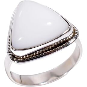 Natural White Coral Gemstone Solid 925 Sterling Silver Handmade Statement Stacking Designer Ring Jewelry Gift for Wife in Saudi Arabia