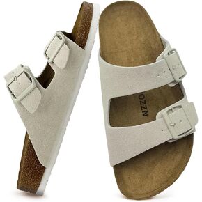 Women's Cork Footbed Slide Sandals with Arch Support - Adjustable Double Strap & Buckle Comfortable Slip-On Sandals for Women, Summer Outdoor Casual Footwear in Saudi Arabia