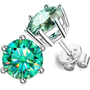 1-4CT Blue Green Moissanite Stud Earrings Women Gift Teal Moissanite Earrings S925 Silver Jewelry in Saudi Arabia