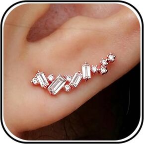 Ear Climbers Earrings for Women Dainty Cubic Zirconia Crawler Clip on Cartilage Cuff Non Pierced Trendy Clawer Jewelry Gifts in Saudi Arabia