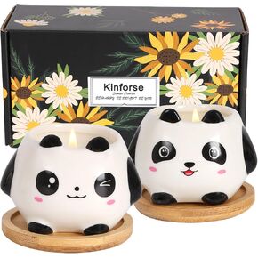 Kinforse Panda Scented Candles Gift Set, Soy Wax Candles of Sweet Orange and Lavender, Perfect Gifts Set for Women, Birthdays, Weddings, Christmas, Yoga, Bath in Saudi Arabia