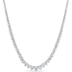 ISAAC WOLF Graduated Tennis Necklace 14k Gold Over Sterling Silver Moissanite Diamond 20cttw 3 Prong Tennis Chain for Women and Men 16-24 inches in Saudi Arabia