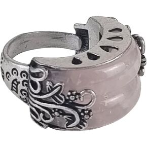Twin Jade Ring - Traditional Ssang Garakji Korean Double Band - Adjustable Green Pink Resin Stone - Harmony Connection Gift in Saudi Arabia