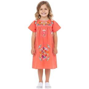 unik Mexican Embroidered Fiesta Dress, Toddler Boho Floral Birthday Party Outfit, Cinco De Mayo Traditional Dress in Kuwait