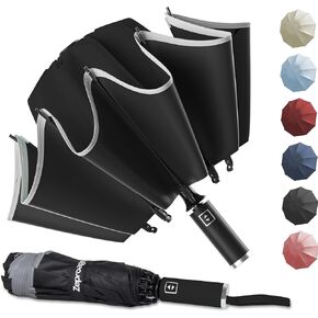 UPF50+ UV Protection Inverted Umbrella, Windproof, Automatic Open & Close, Folding Canopy with Reflective Stripe, Durable 10 Ribs, Portable for Travel, for Rain and Sun in Saudi Arabia