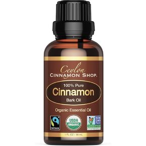 Ceylon Cinnamon Shop Organic Ceylon Cinnamon Bark Essential Oil, Food Grade, 1 Oz. (30 mL) in Saudi Arabia
