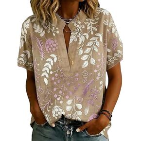 Women's Floral Embroidered Mesh Blouse Long Sleeve Stand Collar Business Tops in Saudi Arabia