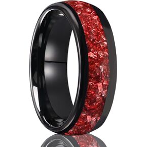 Tungsten Carbide Rings for Men and Women 8mm/4mm Men‘’s Engagement Wedding Bands Inlaid Purple Galaxy Opal Fashion and High Polish in Saudi Arabia