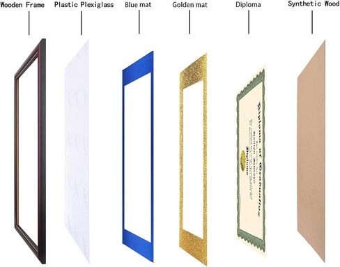 LTYHHK 9x12 Diploma Frame Solid Wood,Cherry Finish with Gold Trim, Displays 9x12 Diplomas with Blue Over Gold Mat or 11x14 Inch Without Mat, Diploma Frame9x12 Certificate Frames (L23R1114LG912) in Kuwait