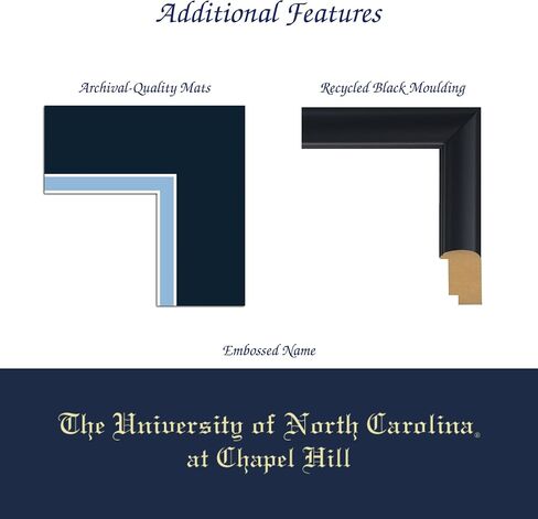 University of North Carolina Chapel Hill 14" w x 11.5" h Tassel Diploma Frame - Fits a bachelor's, master's and phd - Gold Embossed Tassel & Cord Diploma Frame - Officially Licensed in Kuwait
