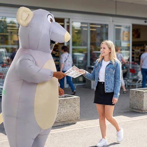Inflatable Mouse Costume for Adults - Funny Blow-Up Mouse Suit for Halloween Party & Cosplay in Saudi Arabia