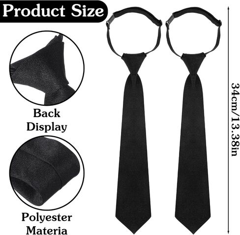 2PCS Boys Tie, Adjustable Black Boys Pre-Tied Kids Tie for 12-14 Years Formal Wedding Party Graduation in Saudi Arabia