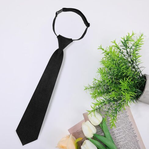 2PCS Boys Tie, Adjustable Black Boys Pre-Tied Kids Tie for 12-14 Years Formal Wedding Party Graduation in Saudi Arabia