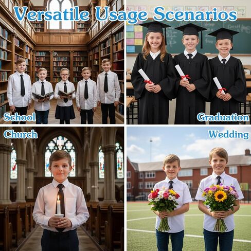 2PCS Boys Tie, Adjustable Black Boys Pre-Tied Kids Tie for 12-14 Years Formal Wedding Party Graduation in Saudi Arabia
