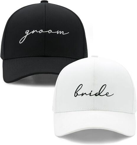 Bride and Groom Baseball Cap Set for Wedding Gifts, Engagement Anniversary Honeymoon Gifts for Newlyweds Matching Couples Hats in Saudi Arabia