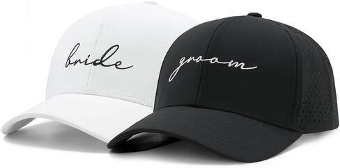 Bride and Groom Baseball Cap Set for Wedding Gifts, Engagement Anniversary Honeymoon Gifts for Newlyweds Matching Couples Hats in Saudi Arabia
