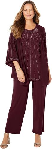 Catherines Women's Plus Size Petite Luminary 3-Piece Pant Suit in Kuwait