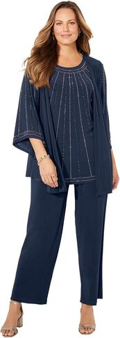 Catherines Women's Plus Size Petite Luminary 3-Piece Pant Suit in Kuwait