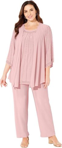 Catherines Women's Plus Size Petite Luminary 3-Piece Pant Suit in Kuwait
