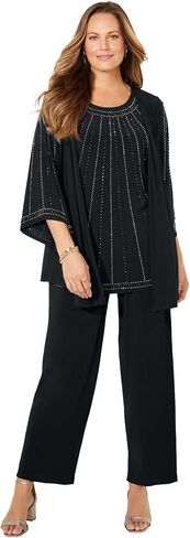 Catherines Women's Plus Size Petite Luminary 3-Piece Pant Suit in Kuwait