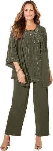 Catherines Women's Plus Size Petite Luminary 3-Piece Pant Suit in Kuwait
