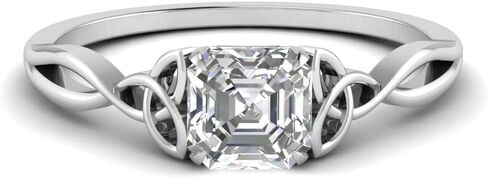 Fascinating Diamonds GIA Certified 1/2 Ctw Natural Diamond Irish Split Celtic Knot Solitaire Engagement Ring For Women 14K Solid Gold SI1-SI2 Clarity And F-H Color (Premium Collection) in Saudi Arabia