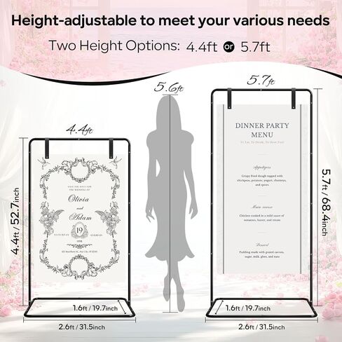 GOJAWAY Wedding Welcome Sign Holder, 68" Welcome to Our Wedding Sign Adjustable Display Stand with two Water Bags and Hanging Strap, Black Easel Stand Personalized for Baby Bridal Shower in Saudi Arabia