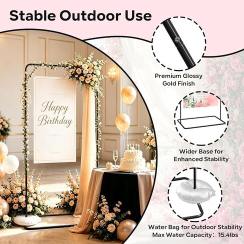 GOJAWAY Wedding Welcome Sign Holder, 68" Welcome to Our Wedding Sign Adjustable Display Stand with two Water Bags and Hanging Strap, Black Easel Stand Personalized for Baby Bridal Shower in Saudi Arabia