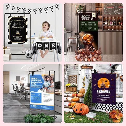 GOJAWAY Wedding Welcome Sign Holder, 68" Welcome to Our Wedding Sign Adjustable Display Stand with two Water Bags and Hanging Strap, Black Easel Stand Personalized for Baby Bridal Shower in Saudi Arabia