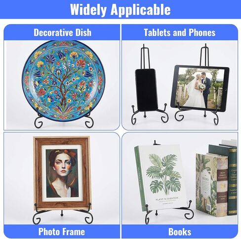 12 حزمة حامل عرض للشاشات، حامل عرض اللوحة، حامل إطار الصورة، حامل لوحة الحديد الأسود، حامل حامل قابل للطي، حامل لوحات معدنية مزخرفة لمجموعة بطاقات الكتب الفنية in Kuwait