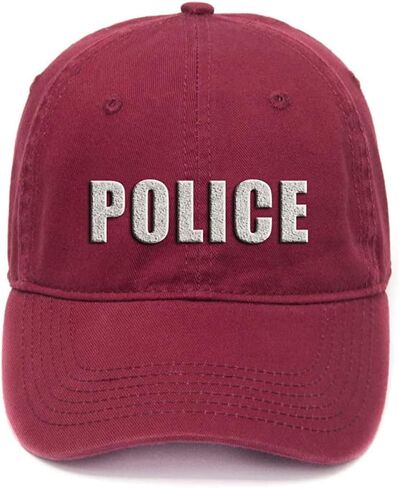 Flock Printing Police Washed Cotton Adjustable Baseball Cap in Saudi Arabia