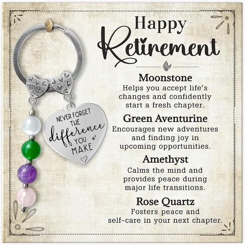 Happy Retirement Gift for Woman Man 2026 - Inspirational Crystal Keychains, Farewell Retirement Gifts for Coworker Employees Friends, Unique Nurse Teacher Retired Gift, Key Chain for Keys Purses in Saudi Arabia
