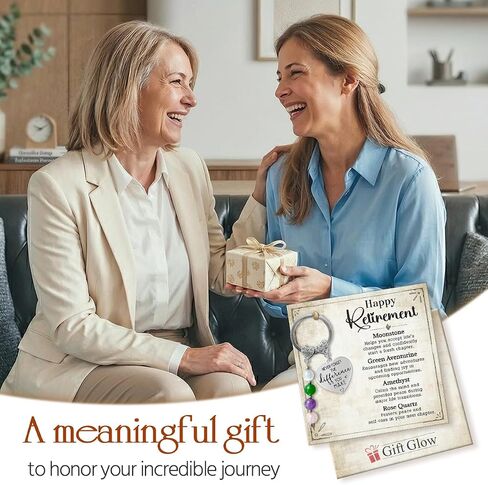 Happy Retirement Gift for Woman Man 2026 - Inspirational Crystal Keychains, Farewell Retirement Gifts for Coworker Employees Friends, Unique Nurse Teacher Retired Gift, Key Chain for Keys Purses in Saudi Arabia