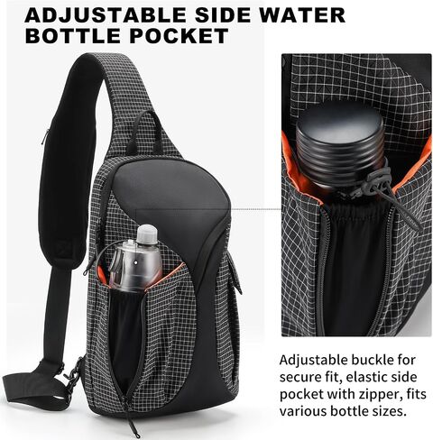 حقيبة حبال حقيبة كروس بودي حقيبة ظهر عبر الجسم للسفر والتنزه Daypack تناسب جيب زجاجة مياه مقاس 12 بوصة للكمبيوتر اللوحي قابل للتوسيع in Kuwait